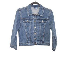 Disney Encanto Girls L Denim Jacke Colorful Butterfly & Flower Back Design 2447